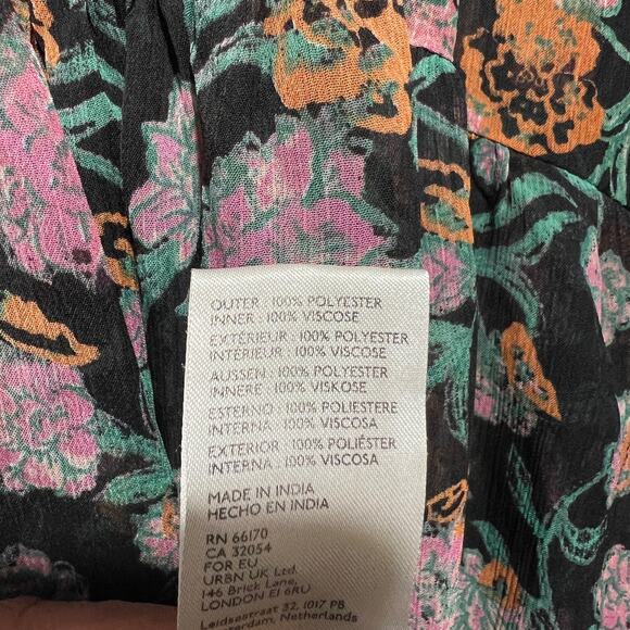 Free people Womens See it through Maxi Dress Long Sleeve Multicolor size M - Picture 7 of 10